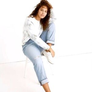 Madewell Jeans Size 26 The High Rise Slim Crop Boyjean Dumas Wash Ripped Edition